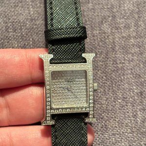 HERMES Vintage watch with Diamond 21mm Heure H Hour used